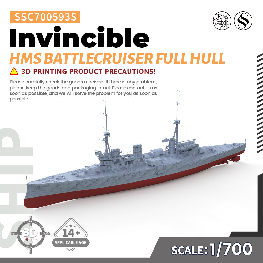 SSMODEL 593S Military Warship Model Kit HMS Invincible Battlecruiser