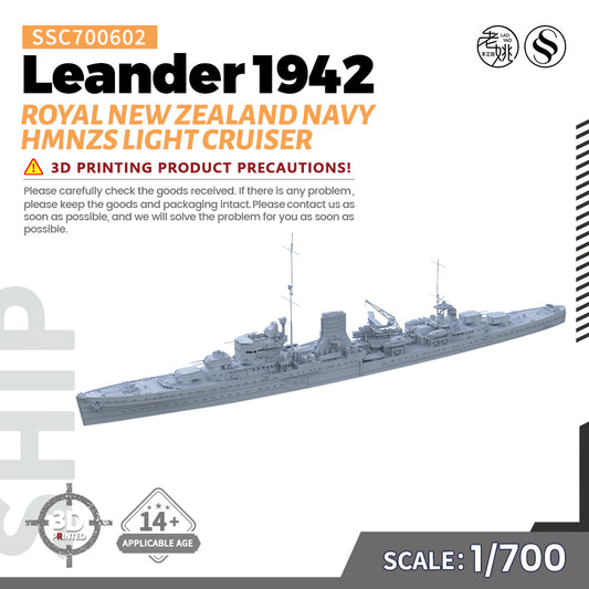 SSMODEL 602 Military Model KitRoyal New Zealand Navy HMNZS Leander 1942 Light Cruiser