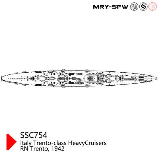 MRY-SFW SSC754 Military Model Kit Italy Trento-Class Heavy C – LCD 3D printed resin model kit, image 1