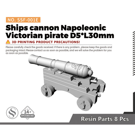 SSMODEL SSF-001E 1/- Ships cannon Napoleonic Victorian pirate D5*L30mm