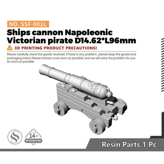 SSMODEL SSF-001L 1/- Ships cannon Napoleonic Victorian pirate D14.62*L96mm