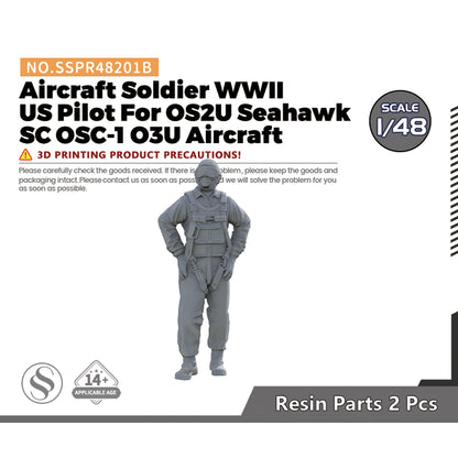 SSMODEL SSPR201B Aircraft Soldier WWII US Pilot For OS2U Seahawk SC OSC-1 O3U Aircraft