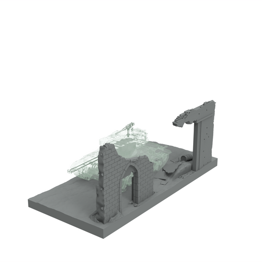 SSMODEL SST402 Miniature Sand Table-Mini Tank Scene Platform-Ruins02