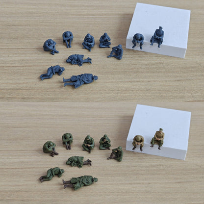 WWII Infantry Resting Figures Set of 10 Resin MRY-SFW SSTR867