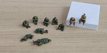 WWII Infantry Resting Figures Set of 10 Resin MRY-SFW SSTR867