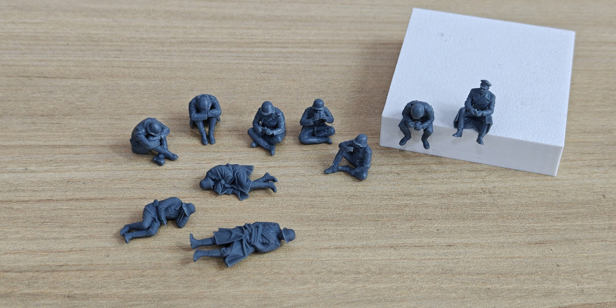 WWII Infantry Resting Figures Set of 10 Resin MRY-SFW SSTR867