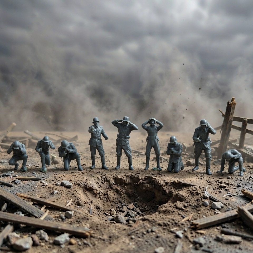 WWII POW Surrender Figures Set of 10 Resin MRY-SFW SSTR868