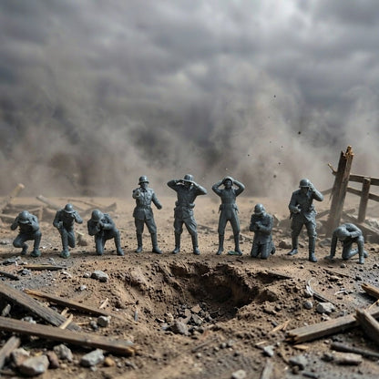 WWII POW Surrender Figures Set of 10 Resin MRY-SFW SSTR868