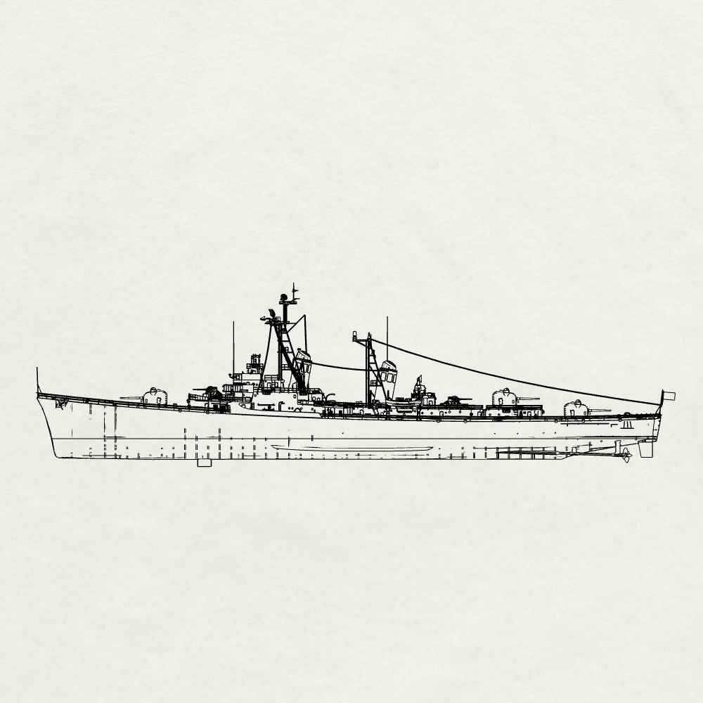 MRY-SFW SSC249 Forrest Sherman-class Forrest Sherman Destroyer DD-931 1956 Water Line