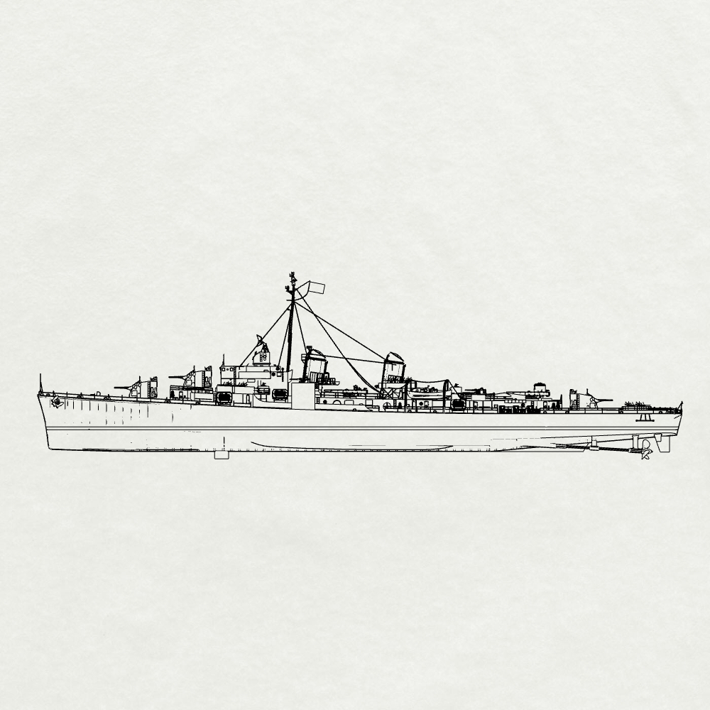 MRY-SFW SSC250S Allen M. Sumner-class Allen M. Sumner Destroyer DD-692 1944 Full Hull