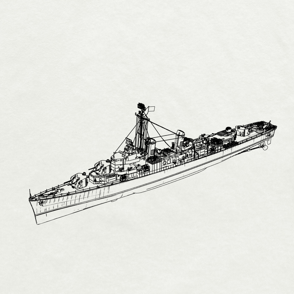 MRY-SFW SSC250S Allen M. Sumner-class Allen M. Sumner Destroyer DD-692 1944 Full Hull