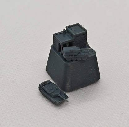 Yao's Studio YP  1/-  Creative Mechanical Keyboard Keycap (Single)  Unique Garage Tank Scene Keycap
