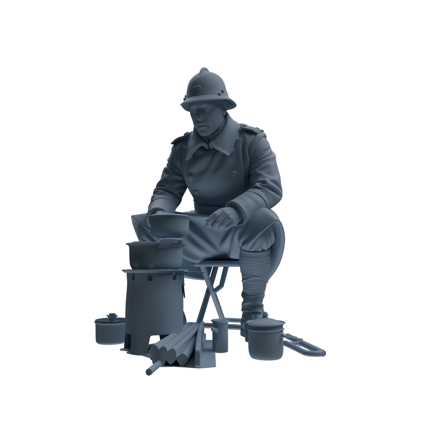 MRY-SFW SSTR260 WWI French Army Logistics Soldier Picnic Four-Person Group