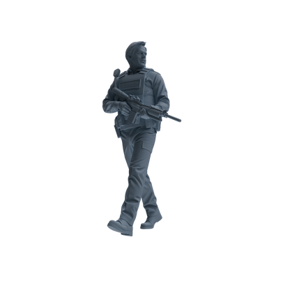 MRY-SFW SSTR127 Miniatures Soldier Model Kit Boston Attack Modern Boston Police Four-Person Patrol Group