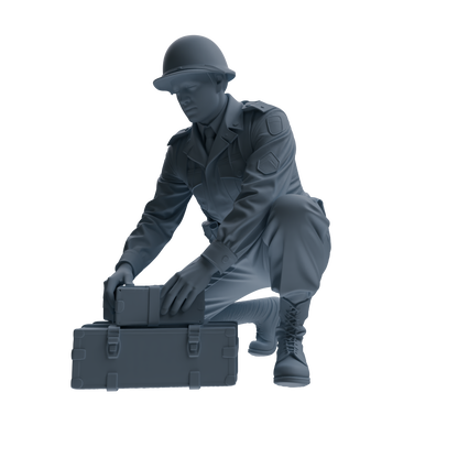 MRY-SFW SSTR228 WWII U.S. Army Logistics Soldier Combat Readiness Four-Person Group
