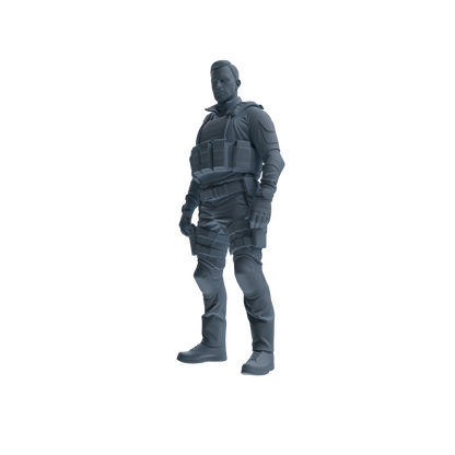 MRY-SFW SSTR118 Miniatures Soldier Model Kit Boston Attack Modern Boston Police Four-Person Saluting Group 2