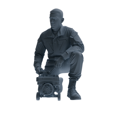 MRY-SFW SSTR245 Modern U.S. Army Logistics Soldier Maintenance Four-Person Group