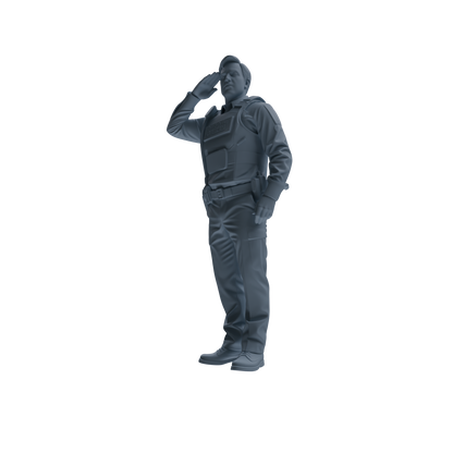 MRY-SFW SSTR117 Miniatures Soldier Model Kit Boston Attack Modern Boston Police Four-Person Saluting Group 1