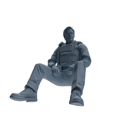 MRY-SFW SSTR125 Miniatures Soldier Model Kit Boston Attack Modern Boston Police Four-Person Rest Group