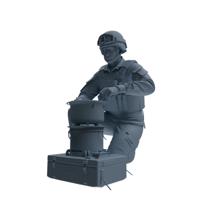 MRY-SFW SSTR238 Modern French Army Logistics Soldier Picnic Four-Person Group
