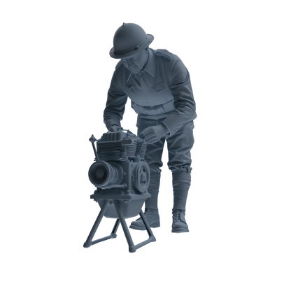 MRY-SFW SSTR265 WWI U.S. Army Logistics Soldier Maintenance Four-Person Group