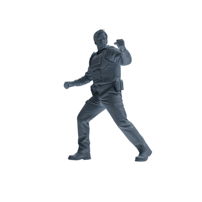 MRY-SFW SSTR129 Miniatures Soldier Model Kit Boston Attack Modern Boston Police Four-Person Tactics Group