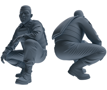 MRY-SFW SSTR031 Miniatures Soldier Model Kit 1993 Mogadishu Black Hawk Helicopter Soldier Ambush Six-Person Group