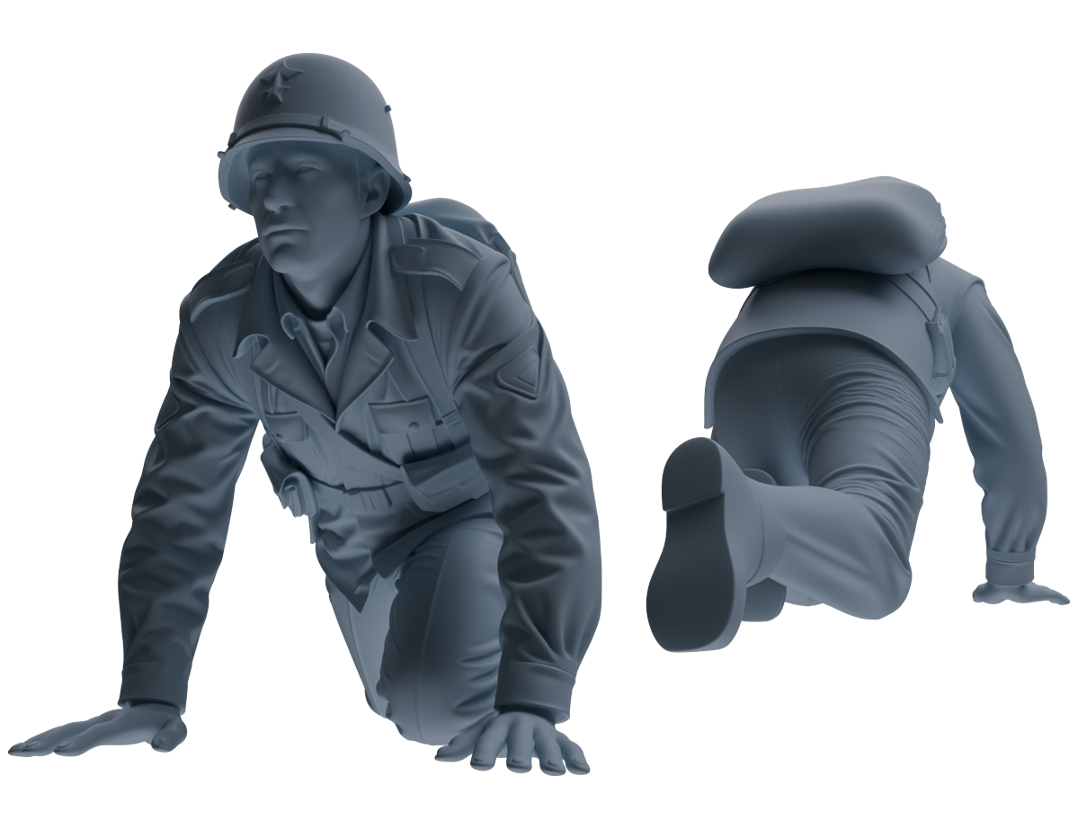 MRY-SFW SSTR072 Miniatures Soldier Model Kit Saving Ryan in Normandy WWII U.S. Army Six-Person Frontline Group