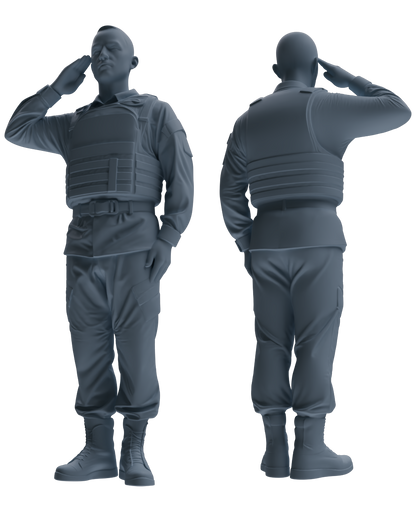 MRY-SFW SSTR029 Miniatures Soldier Model Kit 1993 Mogadishu Black Hawk Helicopter Soldier Saluting Six-Person Group