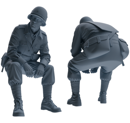 MRY-SFW SSTR075 Miniatures Soldier Model Kit Saving Ryan in Normandy WWII U.S. Army Six-Person Resting Group