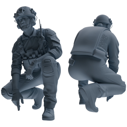 MRY-SFW SSTR037 Miniatures Soldier Model Kit 1993 Mogadishu Black Hawk Helicopter Soldier Combat Six-Person Group 2