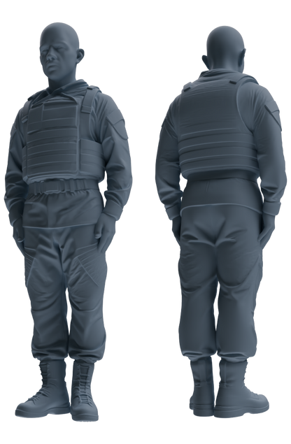 MRY-SFW SSTR038 Miniatures Soldier Model Kit 1993 Mogadishu Black Hawk Helicopter Soldier Standing at Attention Six-Person Group 2