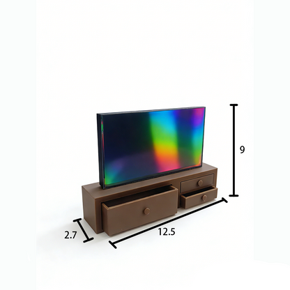RHF257 TV cabinet Miniature Scene Model Decoration Original Chinese-Style Pull-Out TV Cabinet Dollhouse Furniture Accessories