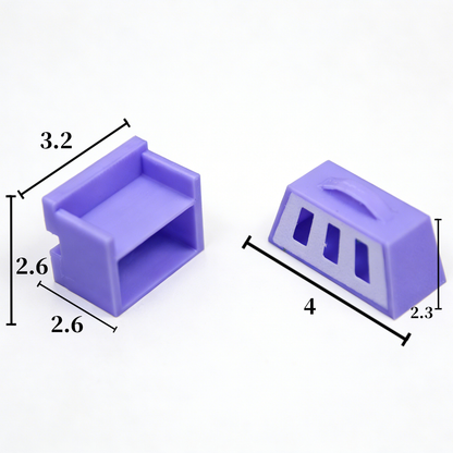 RHF338 2-Piece Pet Habitat Set: Double-Platform Hideout & Pet Toilet Dreamy Pure Purple Pet Landscape 2-Piece Set