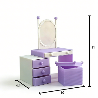 RHF262 Vanity Table Miniature Scene Model Ornament Original Modern Minimalist Multi-Drawer Vanity Table Dollhouse Furniture Accessory