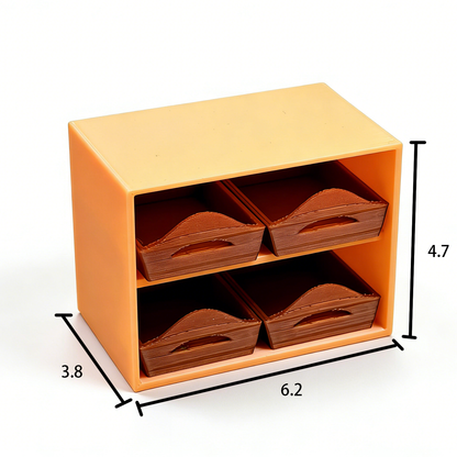 RHF269 Bread Storage Cabinet Double-Layer Four-Compartment Bread Storage Cabinet, Food Toy Accessories, Dollhouse Furniture Accessories