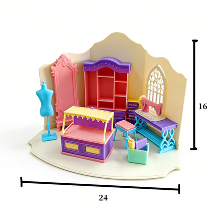 RHF296 Mini Sewing Scene Set Original Dream Tailor Shop Retro Mini Sewing Scene Set Miniature Scene Model Ornament Dollhouse