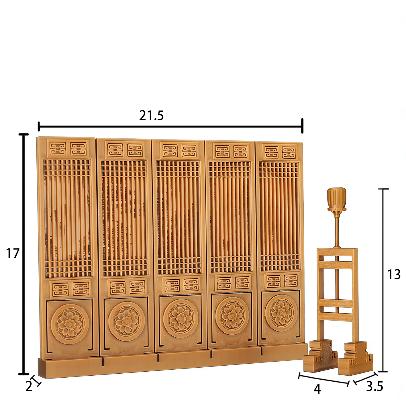 RHF225 Ancient-Style Screen Dividers & Palace Lanterns 3D Printing DIY Miniature Scenes Dollhouse Creative Ornaments Desktop Scenes Mini Models Scale BJD & OB Dolls Ancient-Style Screen Dividers & Palace Lanterns