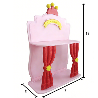 RHF265 Mengli Storage Rack Creative Curtain Stage Theater Display Stand Desktop Decor for Blind Box DIY Craft Exhibition Stand Background Board for Mini Figure World