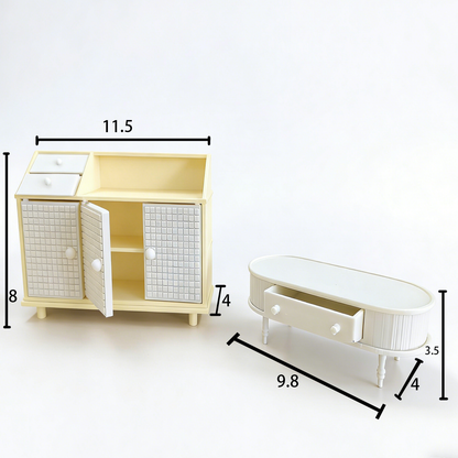 RHF240 Tea Cabinet Coffee Table 3D printing DIY miniature scenes dollhouses creative ornaments desktop scenes and miniature models for BJD and OB dolls tea cabinet coffee table