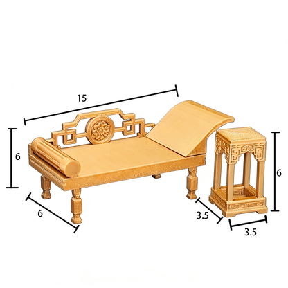 RHF229 Ancient-Style Beauty Couch & Shelf 3D Printing DIY Miniature Scenes Dollhouse Creative Ornaments Desktop Scenes Mini Models BJD & OB Dolls Ancient-Style Beauty Couch & Shelf