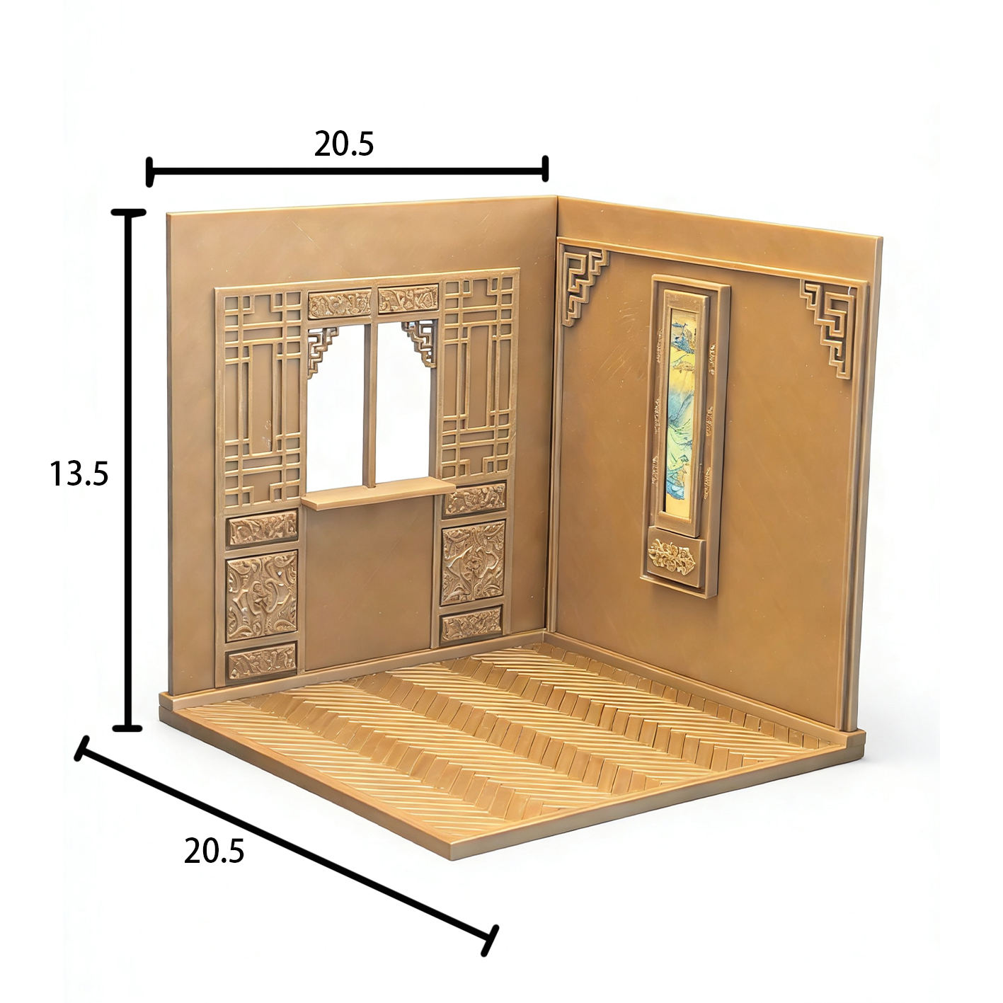 RHF12236 Ancient-Style Wall Corner Room Hanging Painting 3D Printing DIY Miniature Scenes Dollhouse Creative Ornaments Desktop Scenes Mini Models BJD & OB Dolls Ancient-Style Wall Corner Room Hanging Painting