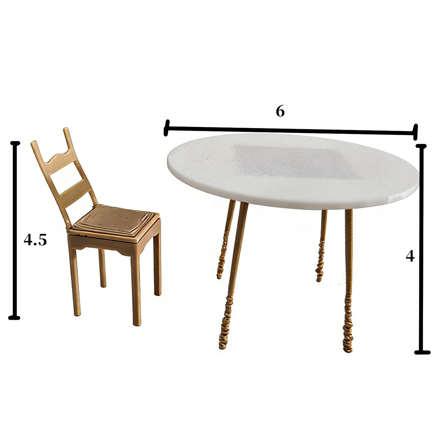 RHF307 Picnic Table & Chair Set Rose Garden Woven Table & Chair Picnic Set, Miniature Scene Model Ornament