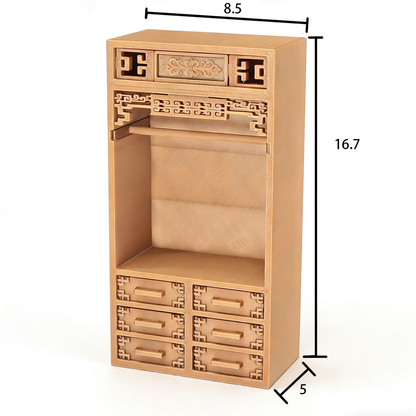 RHF12228 Ancient-Style Wardrobe Storage Cabinet 3D Printing DIY Miniature Scenes Dollhouse Creative Ornaments Desktop Scenes Mini Models BJD & OB Dolls Ancient-Style Wardrobe Storage Cabinet