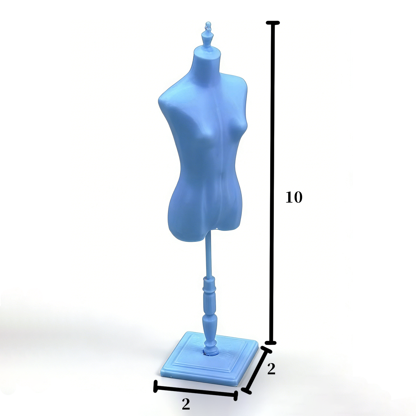 RHF303 Human Mannequin Stand Misty Blue Retro Mannequin Torso Stand, Miniature Scene Model Ornament Dollhouse Accessory