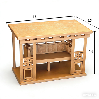 RHF12235 Ancient-Style Canopy Bed 3D Printing DIY Miniature Scenes Dollhouse Creative Ornaments Desktop Scenes Mini Models BJD & OB Dolls Ancient-Style Canopy Bed