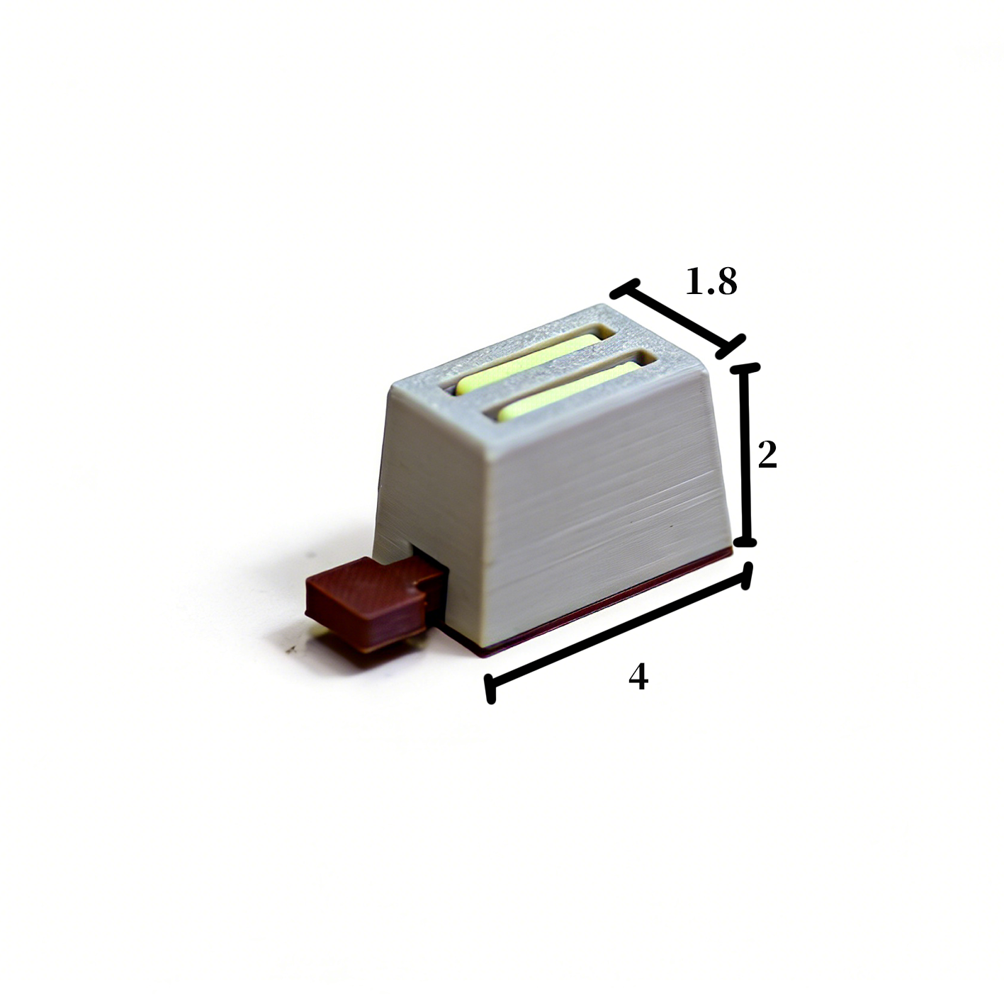RHF310 Mini Toaster Milk Coffee Color Toaster (with Toast Slices) Miniature Scene Model Ornament Dollhouse Accessory Kitchen Scene Prop
