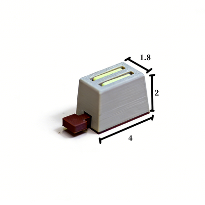 RHF310 Mini Toaster Milk Coffee Color Toaster (with Toast Slices) Miniature Scene Model Ornament Dollhouse Accessory Kitchen Scene Prop