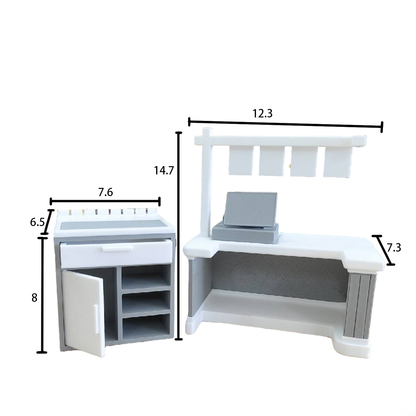 RHF12241 Fruit Platter Table Checkout Counter 3D printing DIY miniature scenes dollhouses creative ornaments desktop scenes and miniature models for BJD and OB dolls fruit platter table checkout counter