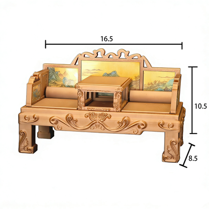 RHF234 Ancient-Style Arhat Bed 3D Printing DIY Miniature Scenes Dollhouse Creative Ornaments Desktop Scenes Mini Models BJD & OB Dolls Ancient-Style Arhat Bed